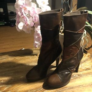 VENEZIA 100% Leater high heels boots